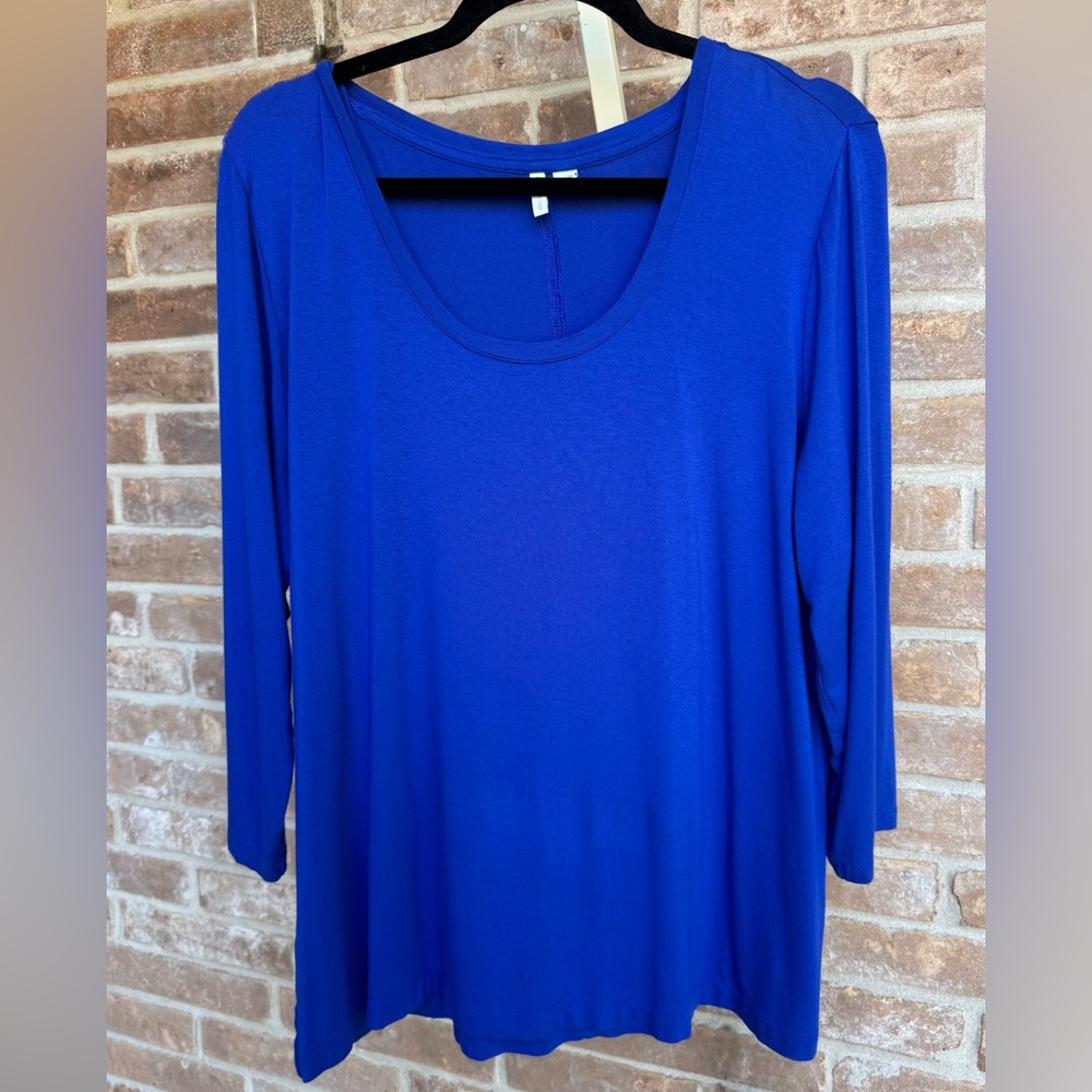 Cato Royal Blue 3/4 Sleeve Top, XL